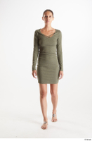  Vanessa Angel  1 casual dressed front view green long sleeve dress whole body 0002.jpg